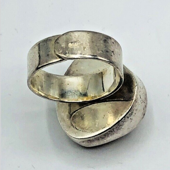 LARGE 925 STERLING Silver & BALTIC AMBER RING SIZE 9.5 Ladies Jewelry - Picture 9 of 16